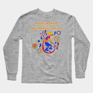 Kokopelli, boy, music maker, dreams, primary colors Long Sleeve T-Shirt